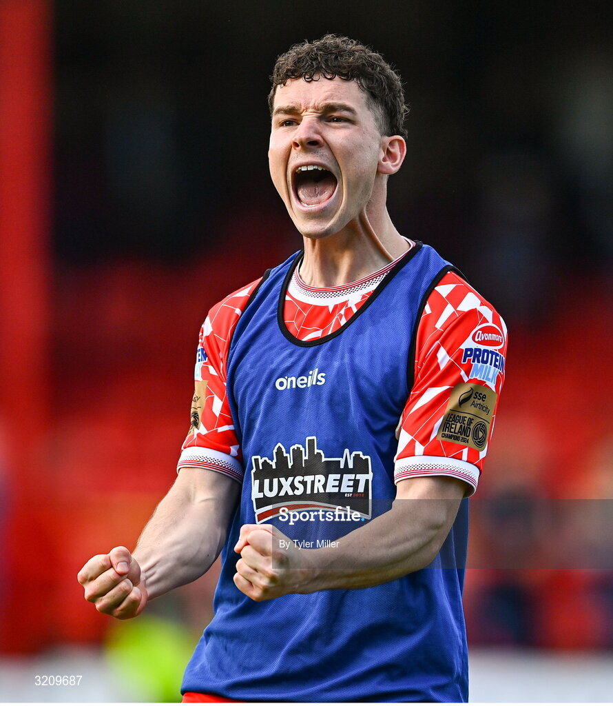 9 August 2025; Ali Coote of Shelbourne after the SSE Airtricity Men's Premier Division match between Shelbourne and Bohemians at Tolka Park in Dublin. Photo by Tyler Miller/Sportsfile