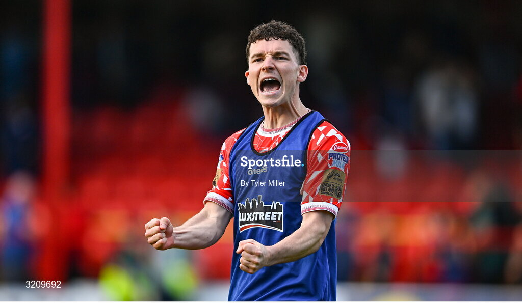 9 August 2025; Ali Coote of Shelbourne after the SSE Airtricity Men's Premier Division match between Shelbourne and Bohemians at Tolka Park in Dublin. Photo by Tyler Miller/Sportsfile