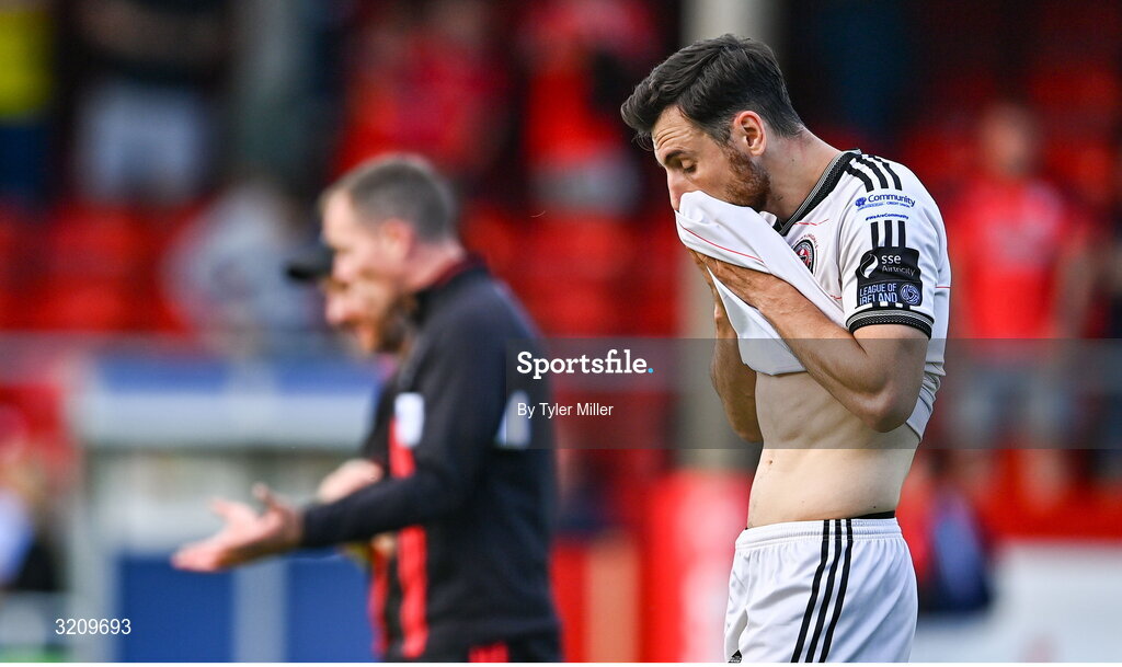 9 August 2025; Jordan Flores of Bohemians after the SSE Airtricity Men's Premier Division match between Shelbourne and Bohemians at Tolka Park in Dublin. Photo by Tyler Miller/Sportsfile