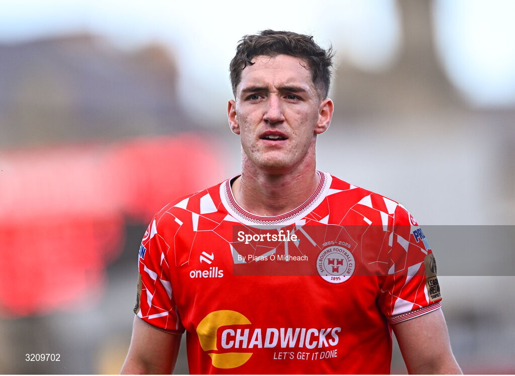 9 August 2025; John Martin of Shelbourne after the drawn SSE Airtricity Men's Premier Division match between Shelbourne and Bohemians at Tolka Park in Dublin. Photo by Piaras Ó Mídheach/Sportsfile
