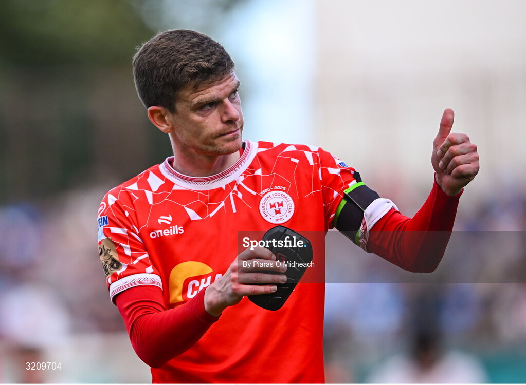 9 August 2025; Sean Gannon of Shelbourne after the drawn SSE Airtricity Men's Premier Division match between Shelbourne and Bohemians at Tolka Park in Dublin. Photo by Piaras Ó Mídheach/Sportsfile