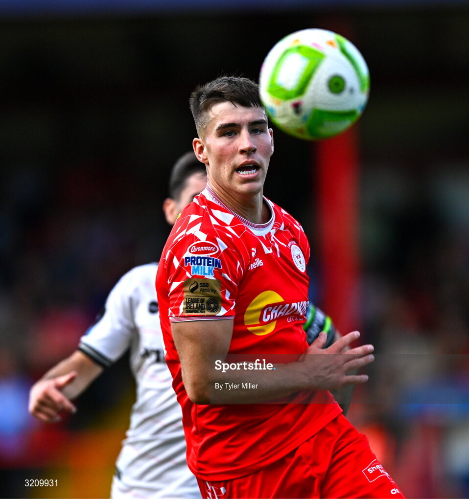 9 August 2025; Lewis Temple of Shelbourne during the SSE Airtricity Men's Premier Division match between Shelbourne and Bohemians at Tolka Park in Dublin. Photo by Tyler Miller/Sportsfile