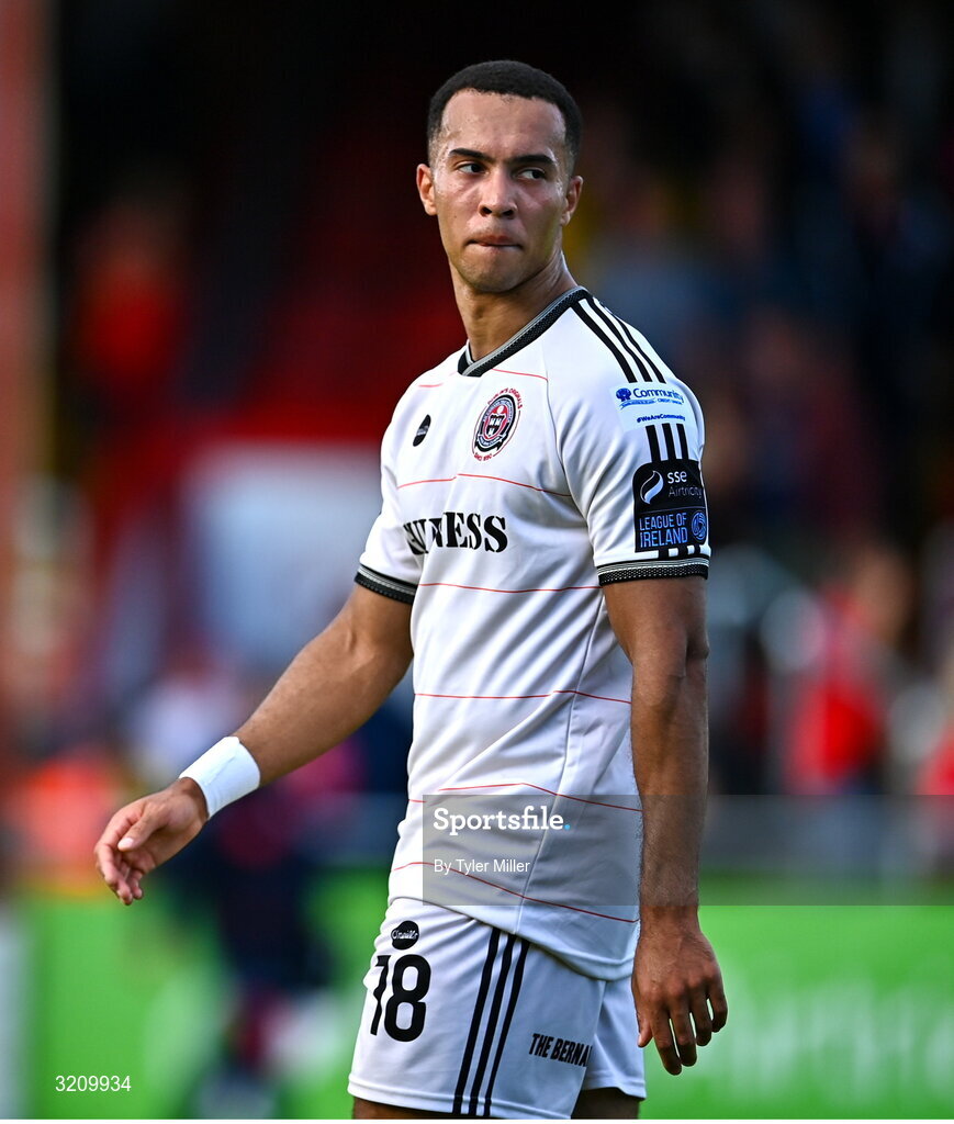 9 August 2025; Douglas James-Taylor of Bohemians during the SSE Airtricity Men's Premier Division match between Shelbourne and Bohemians at Tolka Park in Dublin. Photo by Tyler Miller/Sportsfile