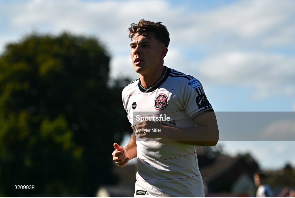 9 August 2025; Dayle Rooney of Bohemians during the SSE Airtricity Men's Premier Division match between Shelbourne and Bohemians at Tolka Park in Dublin. Photo by Tyler Miller/Sportsfile