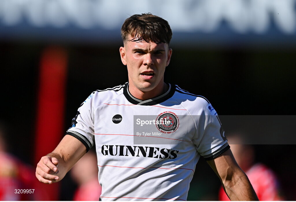 9 August 2025; Dayle Rooney of Bohemians during the SSE Airtricity Men's Premier Division match between Shelbourne and Bohemians at Tolka Park in Dublin. Photo by Tyler Miller/Sportsfile