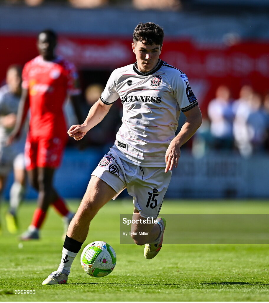 9 August 2025; James Clarke of Bohemians during the SSE Airtricity Men's Premier Division match between Shelbourne and Bohemians at Tolka Park in Dublin. Photo by Tyler Miller/Sportsfile