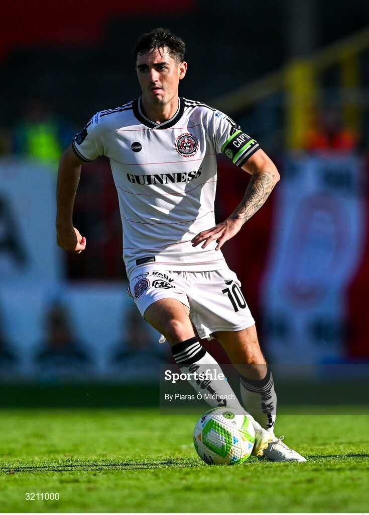 9 August 2025; Dawson Devoy of Bohemians during the SSE Airtricity Men's Premier Division match between Shelbourne and Bohemians at Tolka Park in Dublin. Photo by Piaras Ó Mídheach/Sportsfile