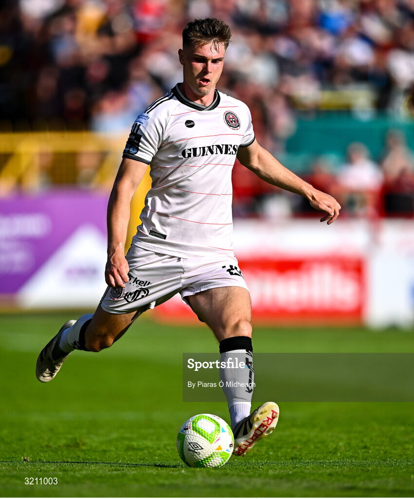 9 August 2025; Leigh Kavanagh of Bohemians during the SSE Airtricity Men's Premier Division match between Shelbourne and Bohemians at Tolka Park in Dublin. Photo by Piaras Ó Mídheach/Sportsfile