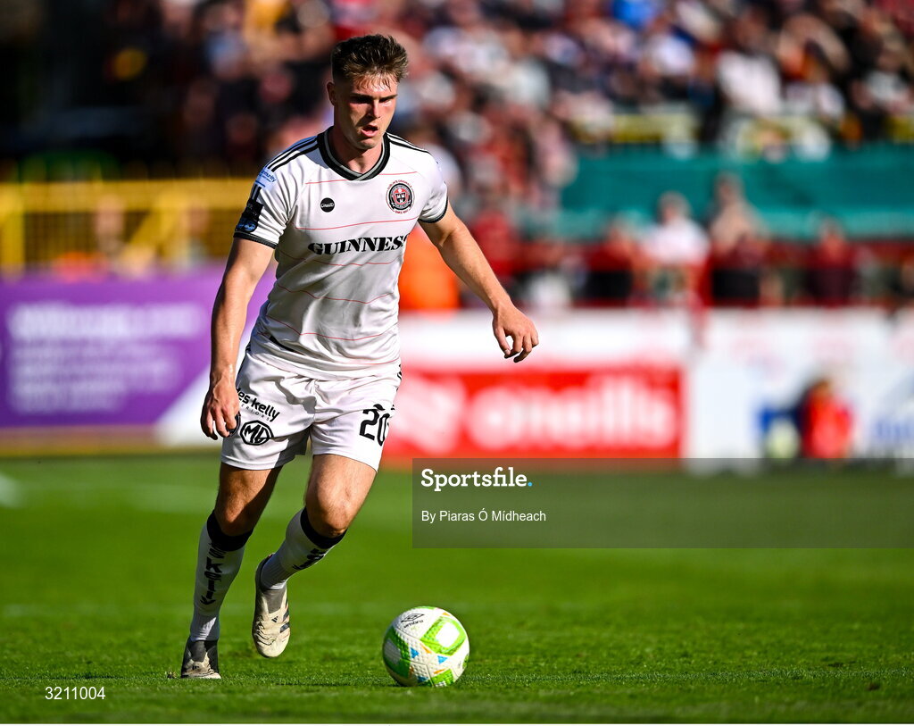9 August 2025; Leigh Kavanagh of Bohemians during the SSE Airtricity Men's Premier Division match between Shelbourne and Bohemians at Tolka Park in Dublin. Photo by Piaras Ó Mídheach/Sportsfile