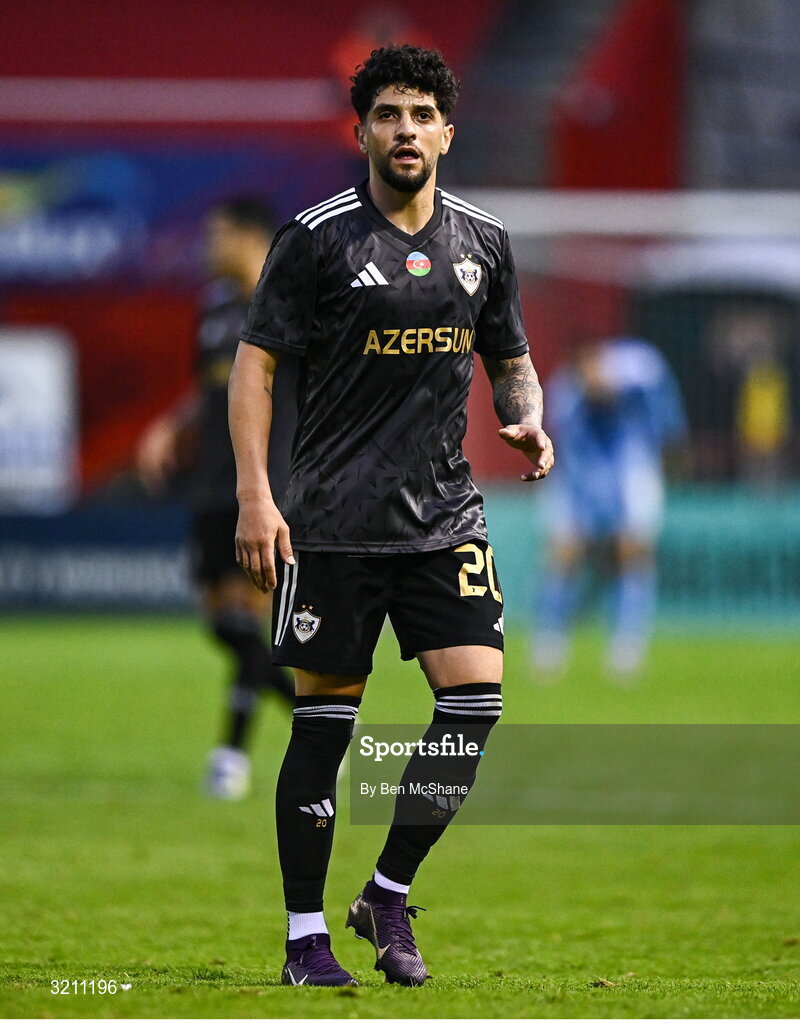 23 July 2025; Kady of Qarabag during the UEFA Champions League Second Qualifying Round first leg match between Shelbourne and Qarabag FK at Tolka Park in Dublin. Photo by Ben McShane/Sportsfile