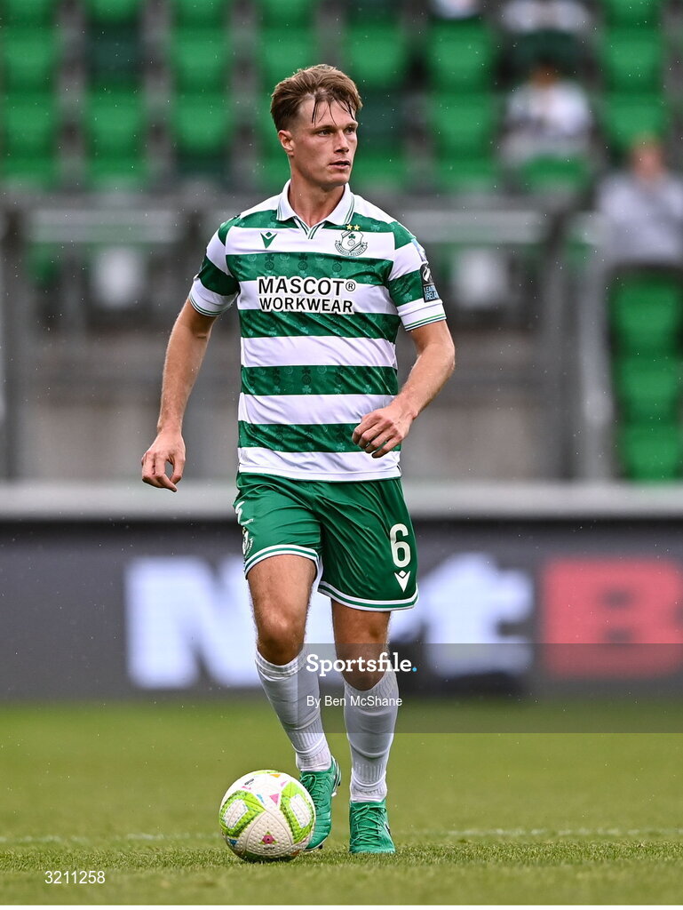 3 August 2025; Daniel Cleary of Shamrock Rovers during the SSE Airtricity Men's Premier Division match between Shamrock Rovers and Derry City at Tallaght Stadium in Dublin.  Photo by Ben McShane/Sportsfile