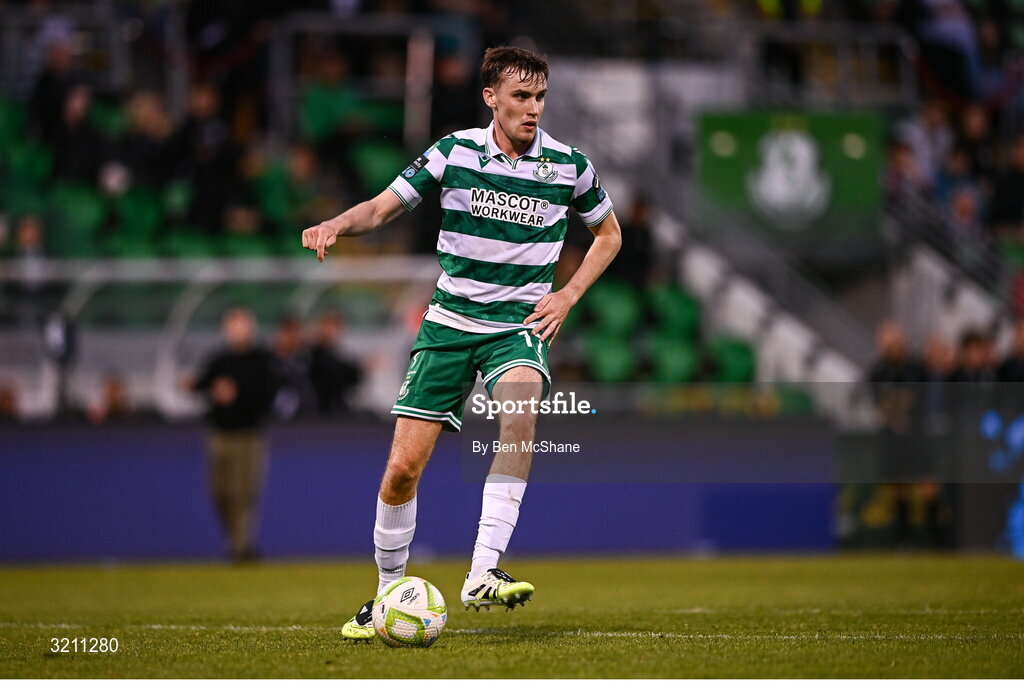 3 August 2025; Matt Healy of Shamrock Rovers during the SSE Airtricity Men's Premier Division match between Shamrock Rovers and Derry City at Tallaght Stadium in Dublin.  Photo by Ben McShane/Sportsfile