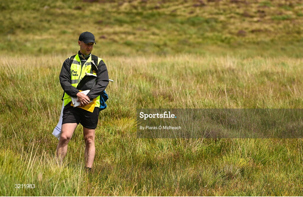 4 August 2025; Official Seán Stack looks on during the M. Donnelly GAA Poc Fada All-Ireland Finals at Annaverna Mountain in the Cooley Peninsula, Ravensdale, Louth. Photo by Piaras Ó Mídheach/Sportsfile