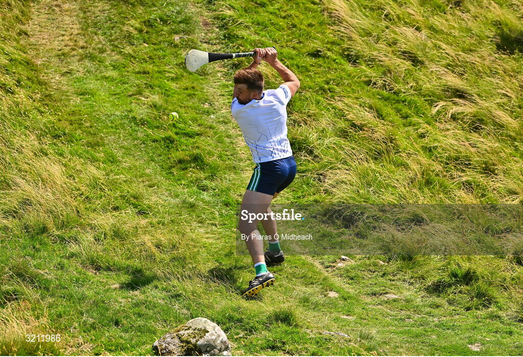 4 August 2025; Colin Ryan of Limerick competing in the Senior Hurling competition during the M. Donnelly GAA Poc Fada All-Ireland Finals at Annaverna Mountain in the Cooley Peninsula, Ravensdale, Louth. Photo by Piaras Ó Mídheach/Sportsfile