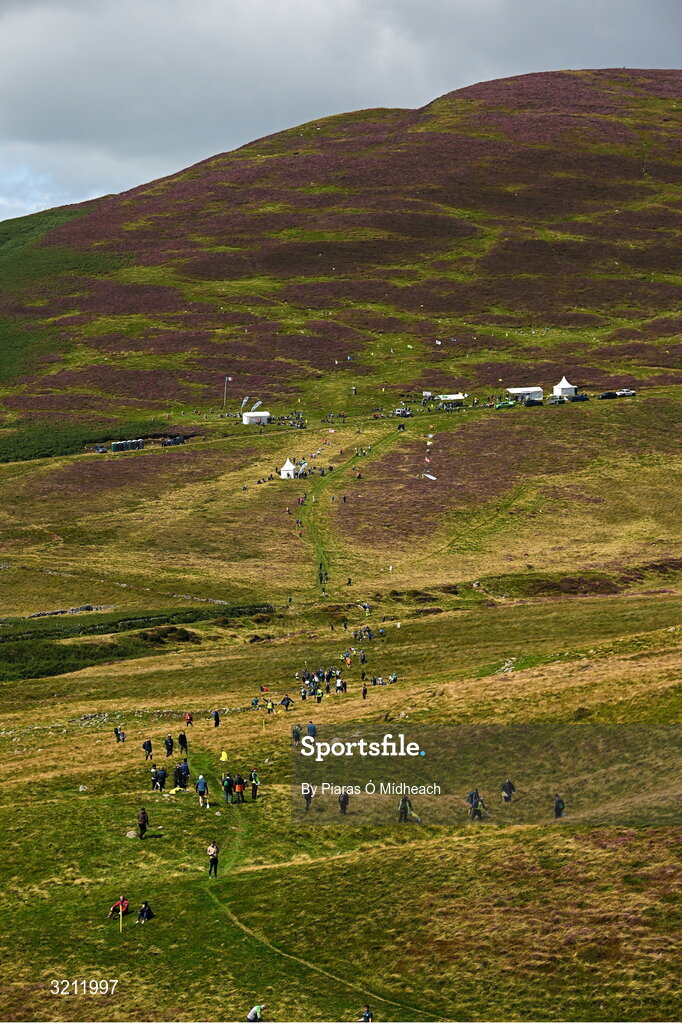 4 August 2025; A general view of the final stage of the course during the M. Donnelly GAA Poc Fada All-Ireland Finals at Annaverna Mountain in the Cooley Peninsula, Ravensdale, Louth. Photo by Piaras Ó Mídheach/Sportsfile
