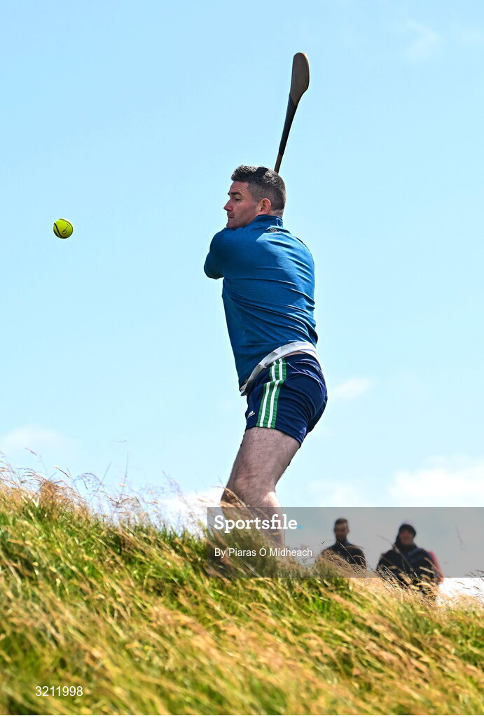 4 August 2025; Pat Burke of Westmeath competing in the Senior Hurling competition during the M. Donnelly GAA Poc Fada All-Ireland Finals at Annaverna Mountain in the Cooley Peninsula, Ravensdale, Louth. Photo by Piaras Ó Mídheach/Sportsfile