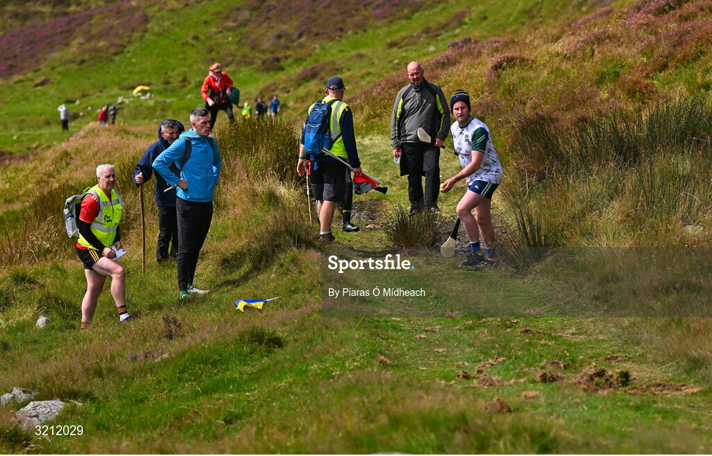 4 August 2025; Cathal Dillion of Tipperary competing in the Senior Hurling competition during the M. Donnelly GAA Poc Fada All-Ireland Finals at Annaverna Mountain in the Cooley Peninsula, Ravensdale, Louth. Photo by Piaras Ó Mídheach/Sportsfile