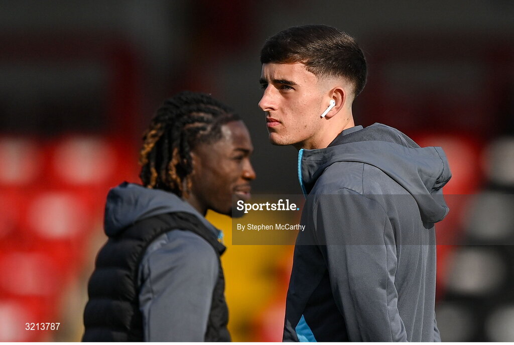 16 August 2025; John O'Sullivan of Drogheda United during the Sports Direct Men’s FAI Cup third round match between Derry City and Drogheda United at The Ryan McBride Brandywell Stadium in Derry. Photo by Stephen McCarthy/Sportsfile