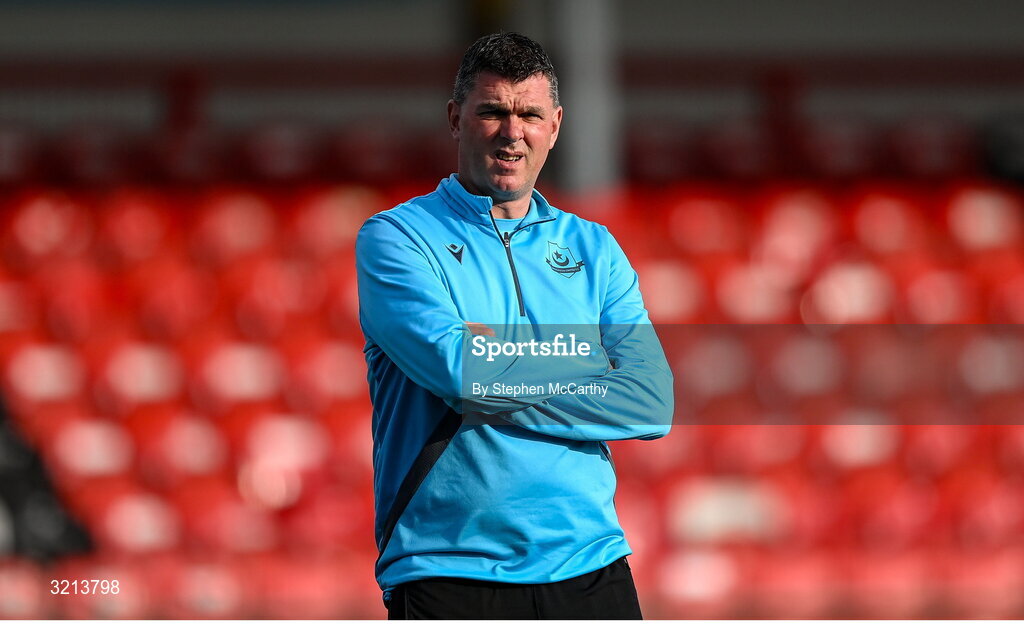 16 August 2025; Drogheda United manager Kevin Doherty before the Sports Direct Men’s FAI Cup third round match between Derry City and Drogheda United at The Ryan McBride Brandywell Stadium in Derry. Photo by Stephen McCarthy/Sportsfile