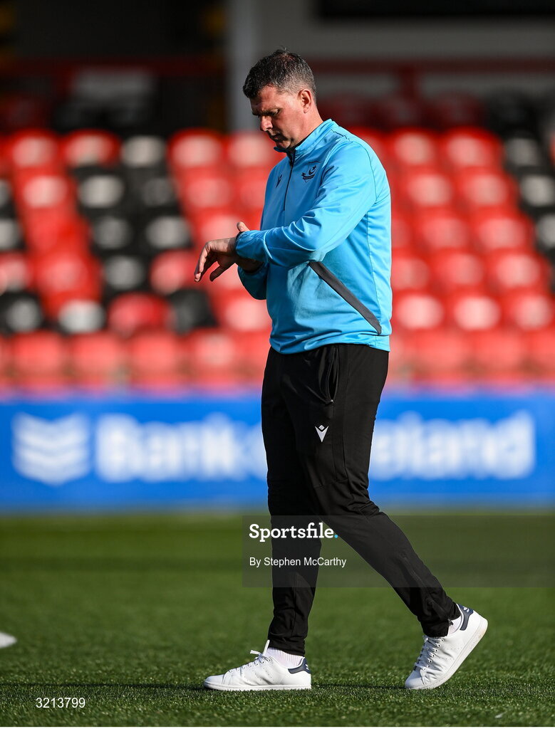16 August 2025; Drogheda United manager Kevin Doherty before the Sports Direct Men’s FAI Cup third round match between Derry City and Drogheda United at The Ryan McBride Brandywell Stadium in Derry. Photo by Stephen McCarthy/Sportsfile