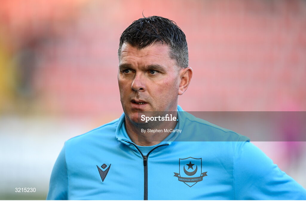 16 August 2025; Drogheda United manager Kevin Doherty before the Sports Direct Men’s FAI Cup third round match between Derry City and Drogheda United at The Ryan McBride Brandywell Stadium in Derry. Photo by Stephen McCarthy/Sportsfile