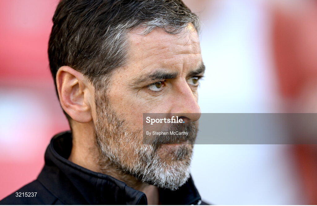 16 August 2025; Derry City manager Tiernan Lynch before the Sports Direct Men’s FAI Cup third round match between Derry City and Drogheda United at The Ryan McBride Brandywell Stadium in Derry. Photo by Stephen McCarthy/Sportsfile
