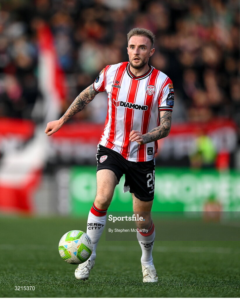 16 August 2025; Carl Winchester of Derry City during the Sports Direct Men’s FAI Cup third round match between Derry City and Drogheda United at The Ryan McBride Brandywell Stadium in Derry. Photo by Stephen McCarthy/Sportsfile
