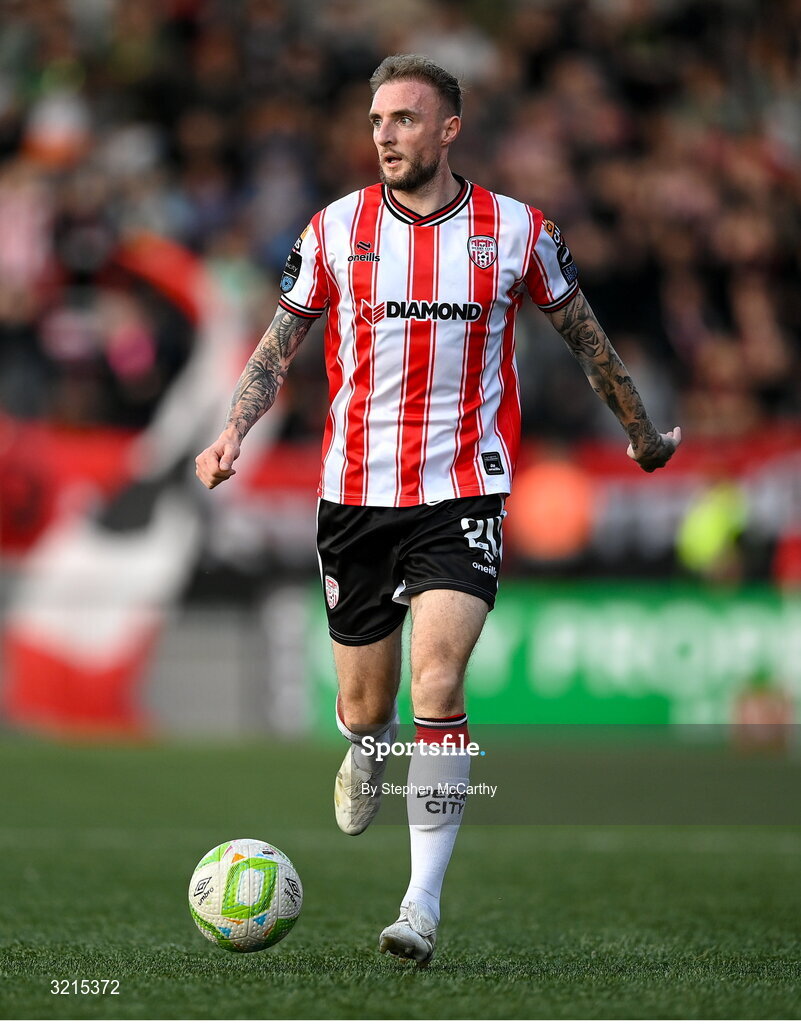 16 August 2025; Carl Winchester of Derry City during the Sports Direct Men’s FAI Cup third round match between Derry City and Drogheda United at The Ryan McBride Brandywell Stadium in Derry. Photo by Stephen McCarthy/Sportsfile