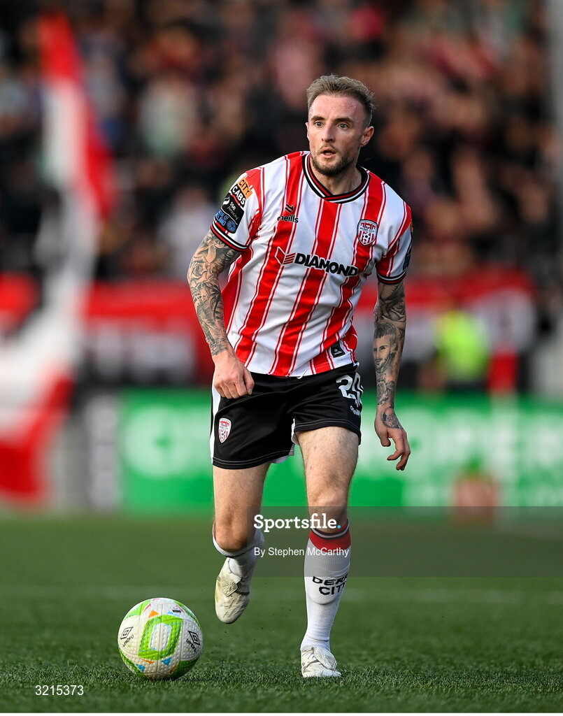 16 August 2025; Carl Winchester of Derry City during the Sports Direct Men’s FAI Cup third round match between Derry City and Drogheda United at The Ryan McBride Brandywell Stadium in Derry. Photo by Stephen McCarthy/Sportsfile