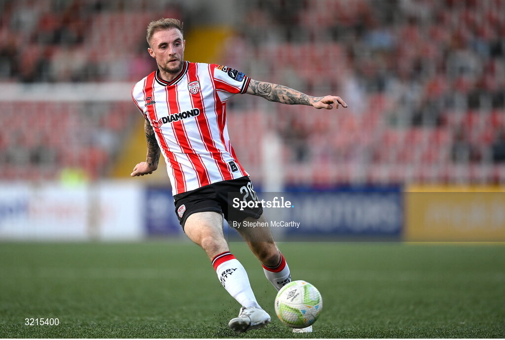 16 August 2025; Carl Winchester of Derry City during the Sports Direct Men’s FAI Cup third round match between Derry City and Drogheda United at The Ryan McBride Brandywell Stadium in Derry. Photo by Stephen McCarthy/Sportsfile