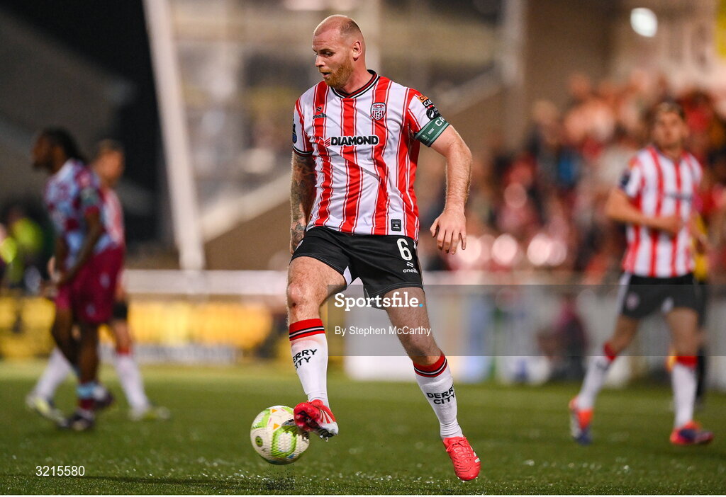 16 August 2025; Mark Connolly of Derry City during the Sports Direct Men’s FAI Cup third round match between Derry City and Drogheda United at The Ryan McBride Brandywell Stadium in Derry. Photo by Stephen McCarthy/Sportsfile