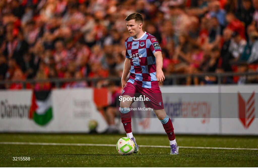 16 August 2025; Conor Kane of Drogheda United during the Sports Direct Men’s FAI Cup third round match between Derry City and Drogheda United at The Ryan McBride Brandywell Stadium in Derry. Photo by Stephen McCarthy/Sportsfile