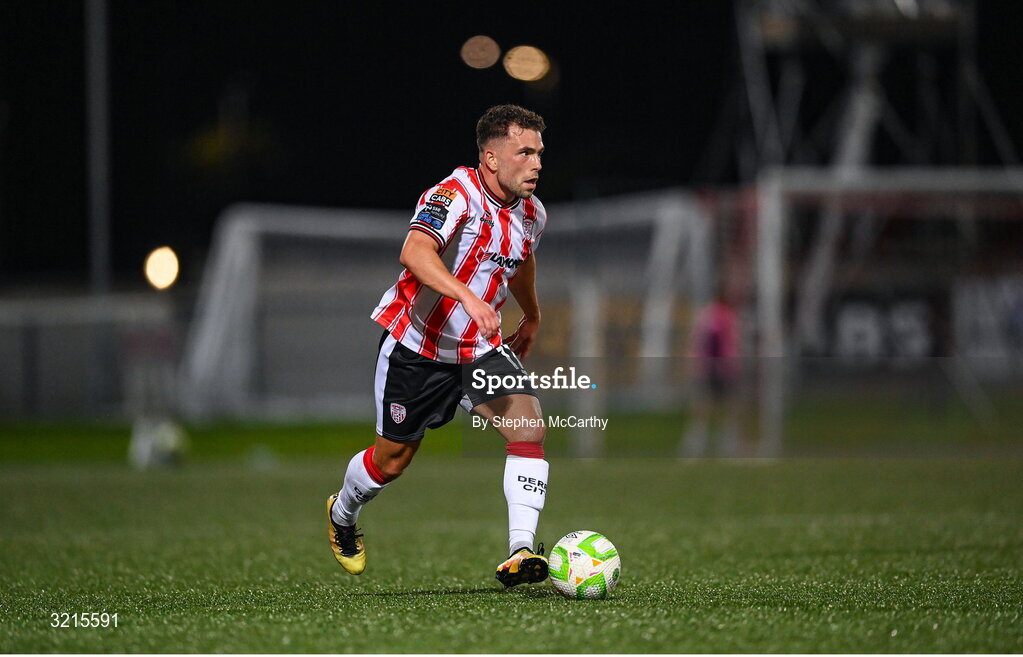 16 August 2025; Adam Frizzell of Derry City during the Sports Direct Men’s FAI Cup third round match between Derry City and Drogheda United at The Ryan McBride Brandywell Stadium in Derry. Photo by Stephen McCarthy/Sportsfile