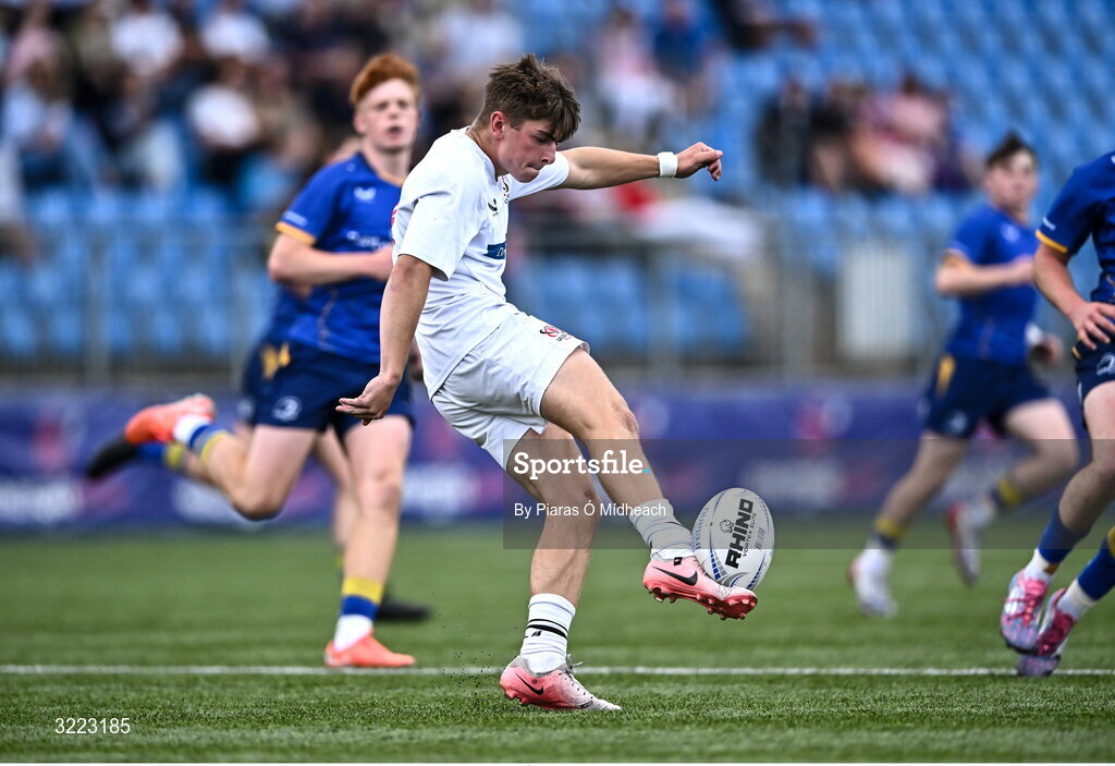 27 August 2025; James McMillan of Ulster during the PwC U-18 Boys Schools Interprovincial Series match between Leinster and Ulster at Energia Park in Dublin. Photo by Piaras Ó Mídheach/Sportsfile