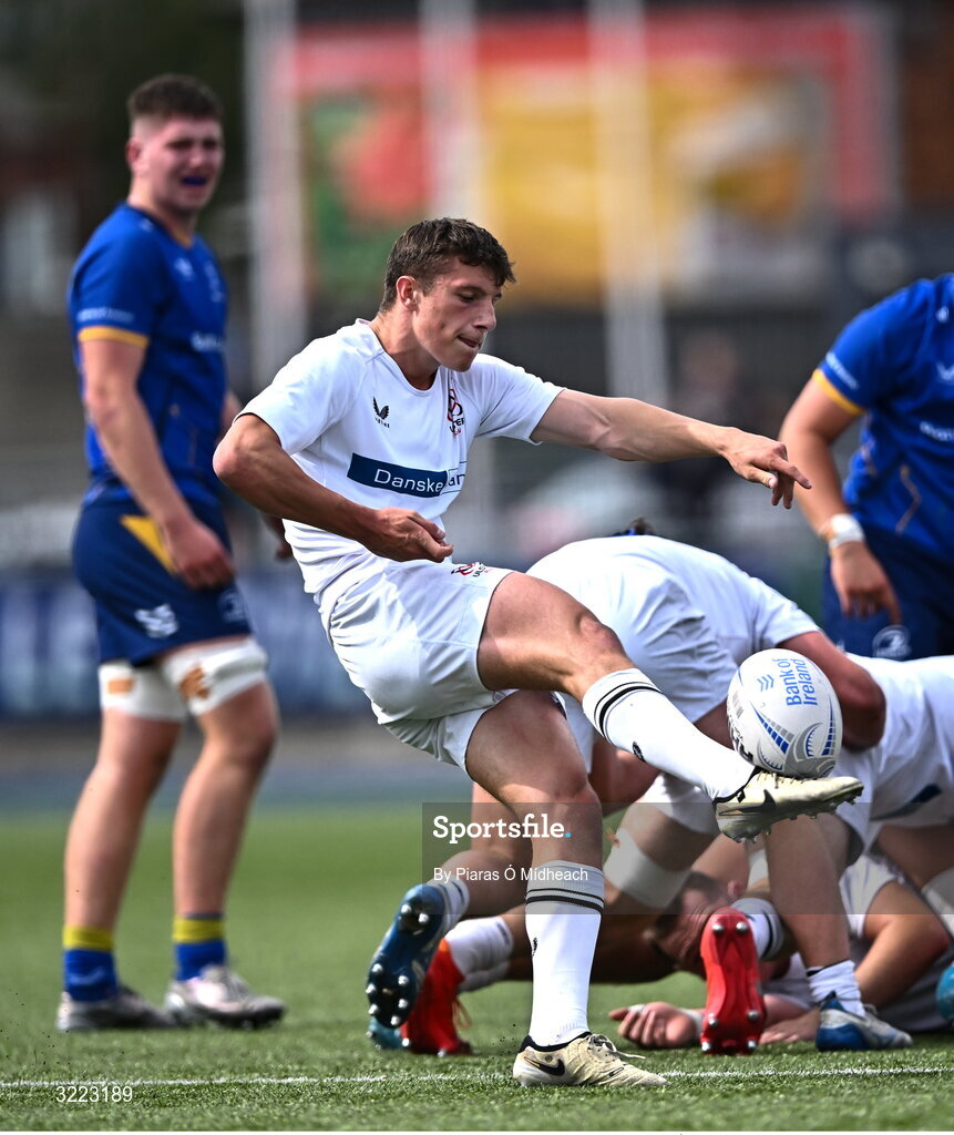 27 August 2025; James Wells of Ulster during the PwC U-18 Boys Schools Interprovincial Series match between Leinster and Ulster at Energia Park in Dublin. Photo by Piaras Ó Mídheach/Sportsfile
