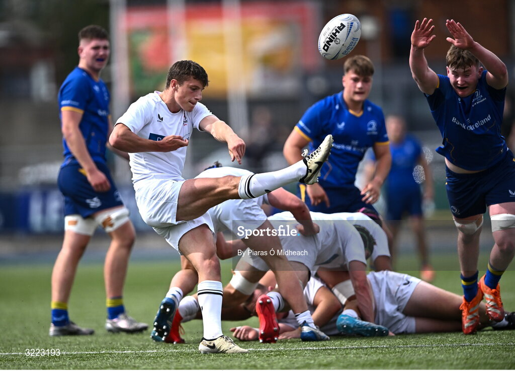 27 August 2025; James Wells of Ulster during the PwC U-18 Boys Schools Interprovincial Series match between Leinster and Ulster at Energia Park in Dublin. Photo by Piaras Ó Mídheach/Sportsfile