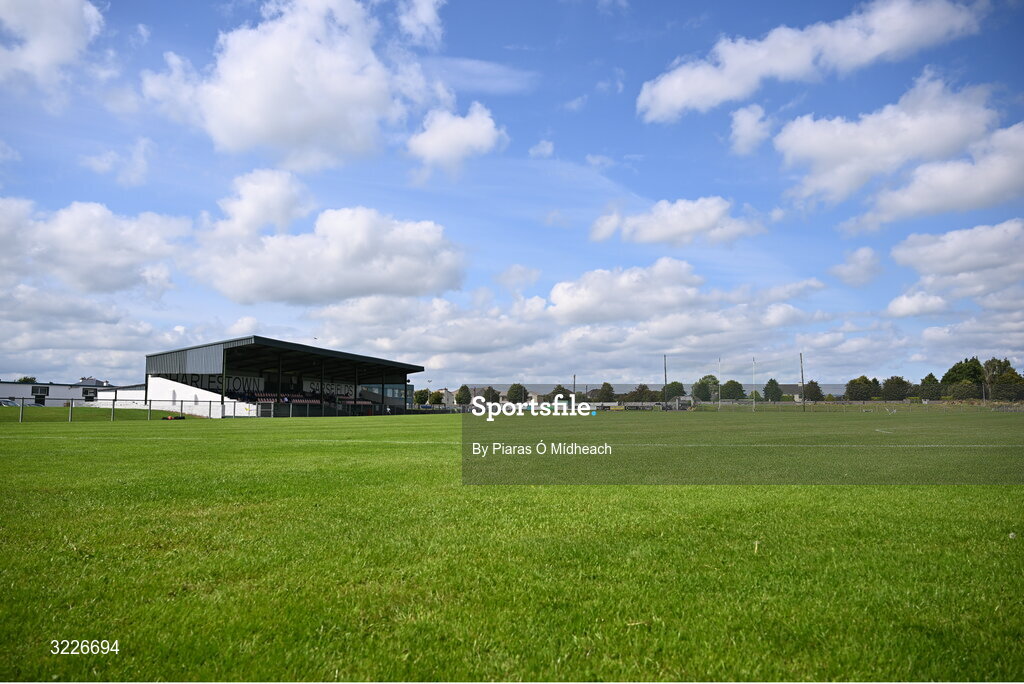 24 August 2025; A general view of the ground before the Mayo County Senior Club Football Championship Round 2 match between Charlestown Sarsfields and Ballaghaderreen at Fr O'Hara Park in Charlestown, Mayo. Photo by Piaras Ó Mídheach/Sportsfile