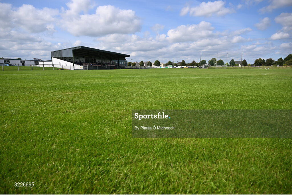 24 August 2025; A general view of the ground before the Mayo County Senior Club Football Championship Round 2 match between Charlestown Sarsfields and Ballaghaderreen at Fr O'Hara Park in Charlestown, Mayo. Photo by Piaras Ó Mídheach/Sportsfile