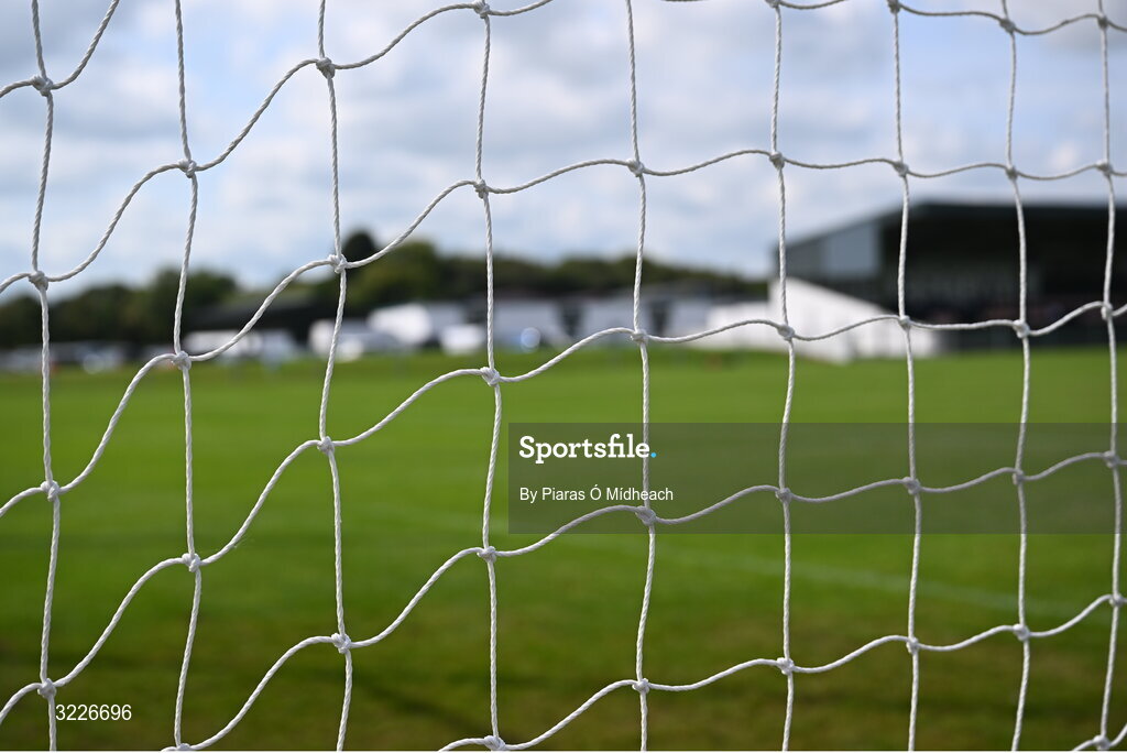 24 August 2025; A general view of a goalnet before the Mayo County Senior Club Football Championship Round 2 match between Charlestown Sarsfields and Ballaghaderreen at Fr O'Hara Park in Charlestown, Mayo. Photo by Piaras Ó Mídheach/Sportsfile