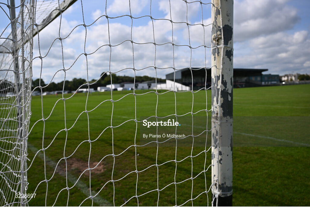 24 August 2025; A general view of a goalnet before the Mayo County Senior Club Football Championship Round 2 match between Charlestown Sarsfields and Ballaghaderreen at Fr O'Hara Park in Charlestown, Mayo. Photo by Piaras Ó Mídheach/Sportsfile