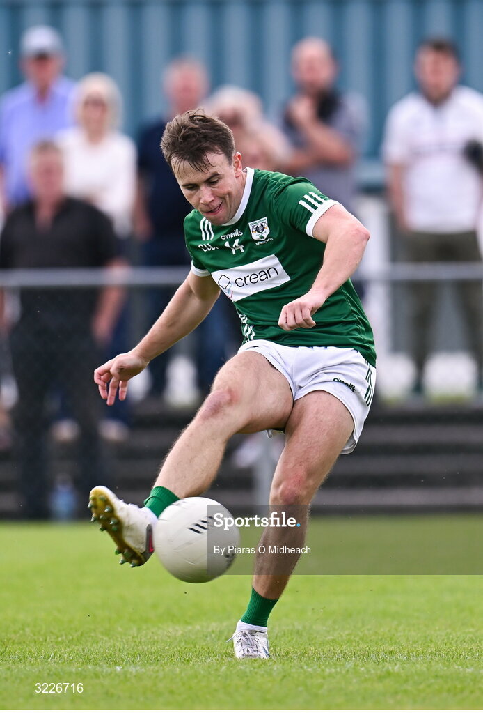 24 August 2025; Paul Towey of Charlestown Sarsfields during the Mayo County Senior Club Football Championship Round 2 match between Charlestown Sarsfields and Ballaghaderreen at Fr O'Hara Park in Charlestown, Mayo. Photo by Piaras Ó Mídheach/Sportsfile