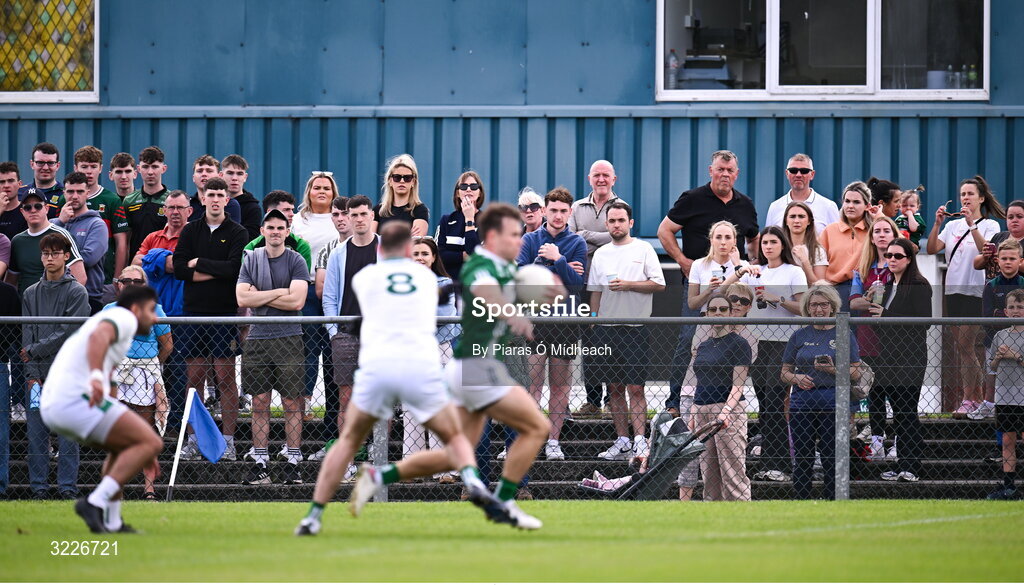 24 August 2025; Spectators during the Mayo County Senior Club Football Championship Round 2 match between Charlestown Sarsfields and Ballaghaderreen at Fr O'Hara Park in Charlestown, Mayo. Photo by Piaras Ó Mídheach/Sportsfile