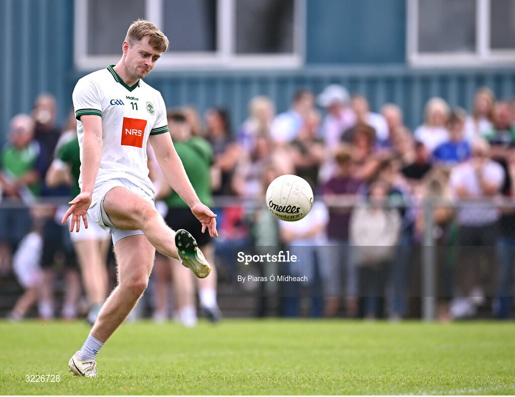 24 August 2025; Kuba Callaghan of Ballaghaderreen during the Mayo County Senior Club Football Championship Round 2 match between Charlestown Sarsfields and Ballaghaderreen at Fr O'Hara Park in Charlestown, Mayo. Photo by Piaras Ó Mídheach/Sportsfile