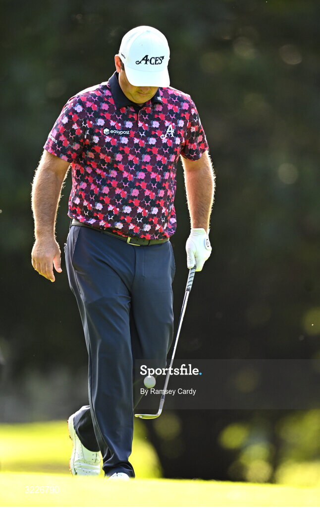 2 September 2025; Patrick Reed of USA during a practice round in advance of the Amgen Irish Open Golf Championship 2025 at The K Club in Straffan, Kildare. Photo by Ramsey Cardy/Sportsfile