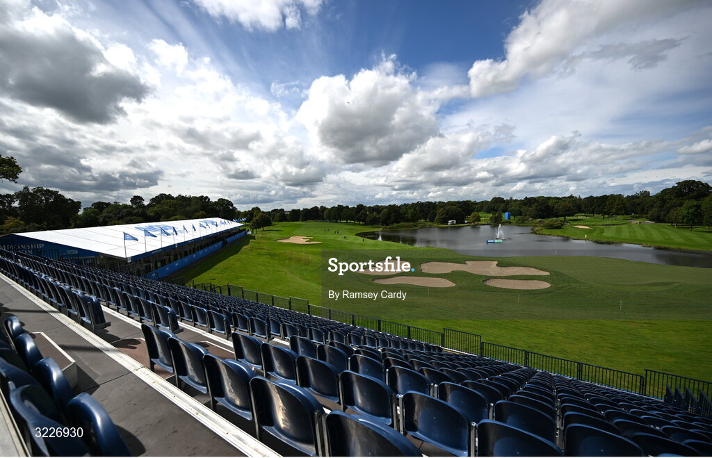 2 September 2025; A general view of the 18th green during a practice round in advance of the Amgen Irish Open Golf Championship 2025 at The K Club in Straffan, Kildare. Photo by Ramsey Cardy/Sportsfile
