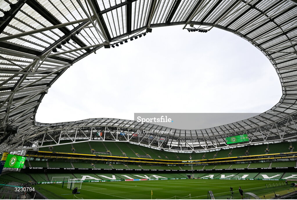 6 September 2025; A general view before the FIFA World Cup 2026 Group F qualifying match between Republic of Ireland and Hungary at the Aviva Stadium in Dublin. Photo by David Fitzgerald/Sportsfile