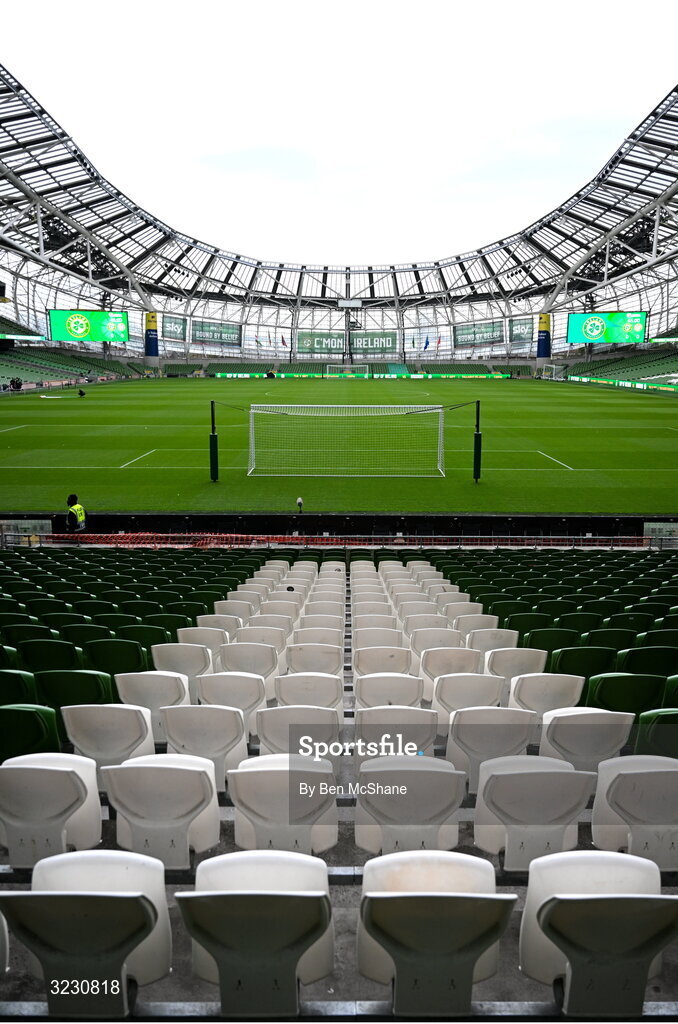 6 September 2025; A general view of the Aviva Stadium before the FIFA World Cup 2026 Group F qualifying match between Republic of Ireland and Hungary at the Aviva Stadium in Dublin. Photo by Ben McShane/Sportsfile