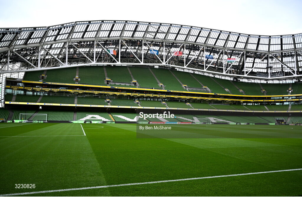6 September 2025; A general view of the Aviva Stadium before the FIFA World Cup 2026 Group F qualifying match between Republic of Ireland and Hungary at the Aviva Stadium in Dublin. Photo by Ben McShane/Sportsfile