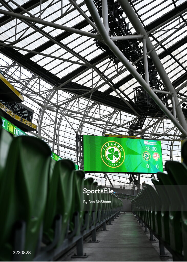 6 September 2025; A general view of the Aviva Stadium before the FIFA World Cup 2026 Group F qualifying match between Republic of Ireland and Hungary at the Aviva Stadium in Dublin. Photo by Ben McShane/Sportsfile