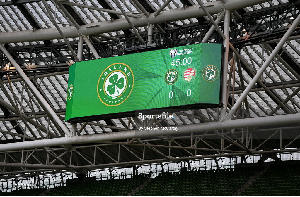 6 September 2025; A general view inside the stadium before the FIFA World Cup 2026 Group F qualifying match between Republic of Ireland and Hungary at the Aviva Stadium in Dublin. Photo by Stephen McCarthy/Sportsfile